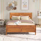 Lit plateforme en bois CUSchoice Queen Size avec tête de lit