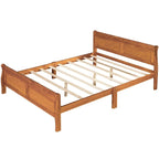 Lit plateforme en bois CUSchoice Queen Size avec tête de lit