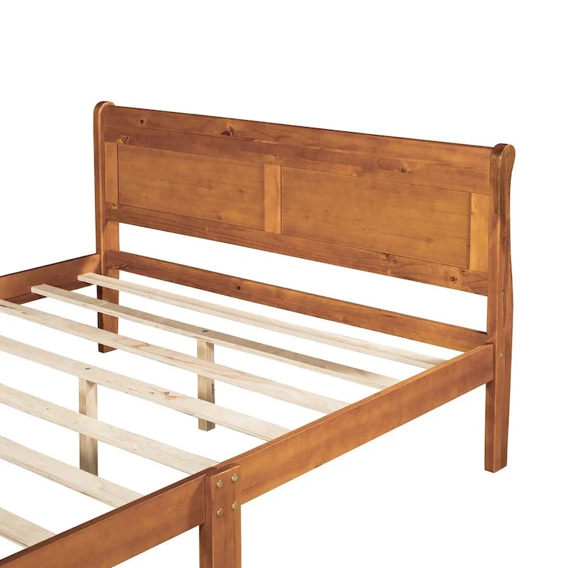 Lit plateforme en bois CUSchoice Queen Size avec tête de lit