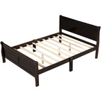 Lit plateforme en bois CUSchoice Queen Size avec tête de lit