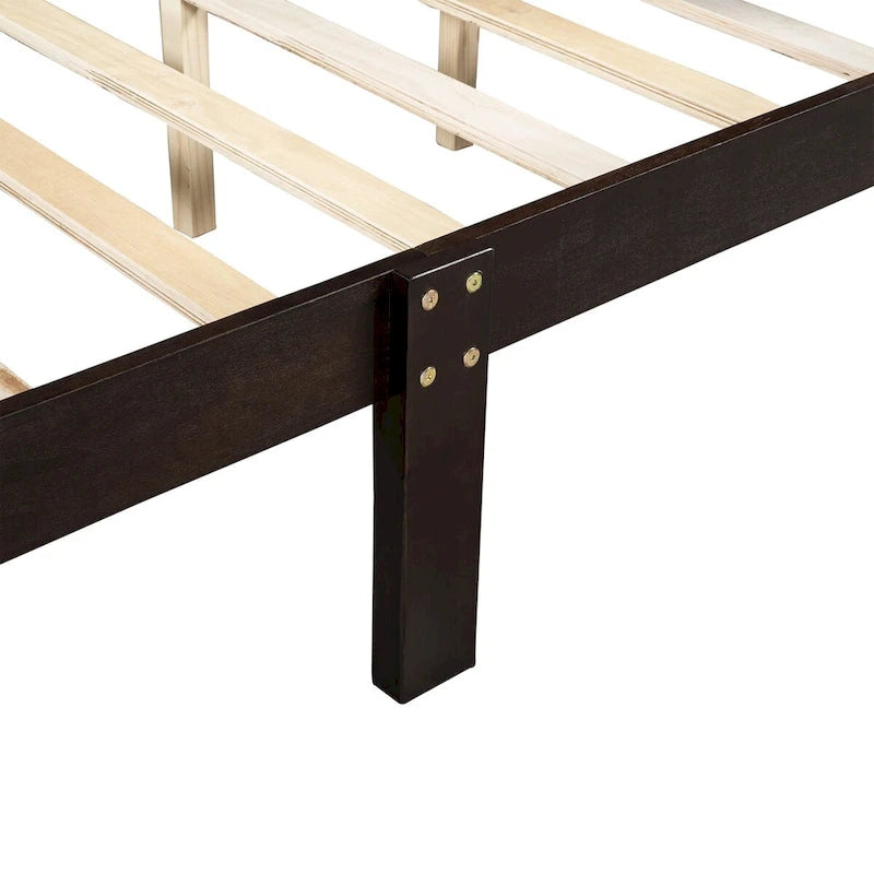 Lit plateforme en bois CUSchoice Queen Size avec tête de lit