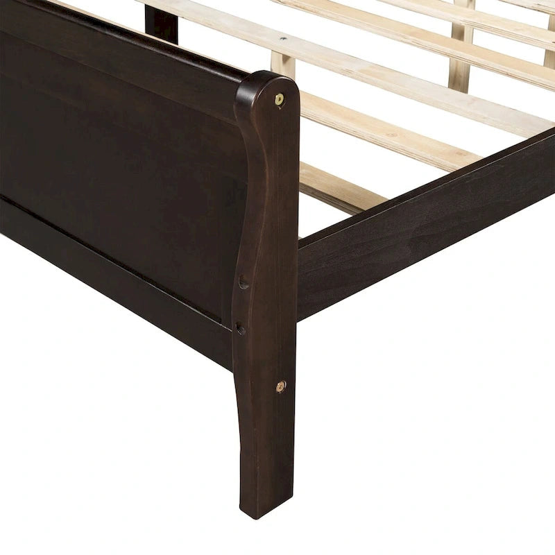 Lit plateforme en bois CUSchoice Queen Size avec tête de lit