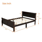 Lit plateforme en bois CUSchoice Queen Size avec tête de lit