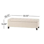 Christopher Knight Home Pouf de rangement capitonné Wendover en pin avec pieds en bouleau