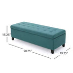 Christopher Knight Home Pouf de rangement capitonné Wendover en pin avec pieds en bouleau