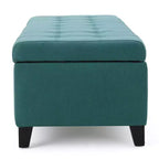 Christopher Knight Home Pouf de rangement capitonné Wendover en pin avec pieds en bouleau