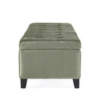 Christopher Knight Home Pouf de rangement capitonné Wendover en pin avec pieds en bouleau
