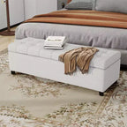 Christopher Knight Home Pouf de rangement capitonné Wendover en pin avec pieds en bouleau