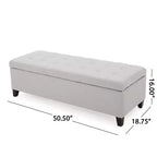 Christopher Knight Home Pouf de rangement capitonné Wendover en pin avec pieds en bouleau