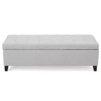 Christopher Knight Home Pouf de rangement capitonné Wendover en pin avec pieds en bouleau