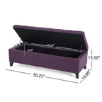 Christopher Knight Home Pouf de rangement capitonné Wendover en pin avec pieds en bouleau