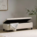 Christopher Knight Home Pouf de rangement capitonné Wendover en pin avec pieds en bouleau