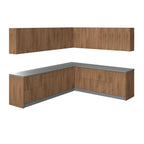 Collection Cuisine Moderne Teck Naturel & Noir - Base 10x8,5 Pieds de large - 102x120