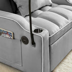 Canapé convertible avec port USB et porte-gobelets