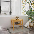 Longue banquette de douche en bambou