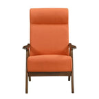 Fauteuil d'appoint Mary de 81 cm, lin polyester orange, bois massif
