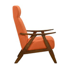 Fauteuil d'appoint Mary de 81 cm, lin polyester orange, bois massif