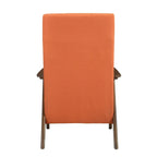 Fauteuil d'appoint Mary de 81 cm, lin polyester orange, bois massif