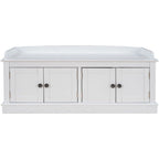 Banc de rangement d'entrée avec 4 portes et étagères réglables