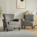 Fauteuil d'appoint en similicuir avec clous décoratifs