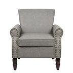 Fauteuil d'appoint en similicuir avec clous décoratifs