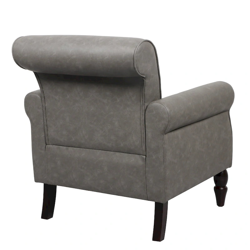 Fauteuil d'appoint en similicuir avec clous décoratifs