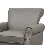 Fauteuil d'appoint en similicuir avec clous décoratifs