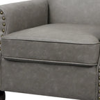 Fauteuil d'appoint en similicuir avec clous décoratifs