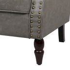 Fauteuil d'appoint en similicuir avec clous décoratifs