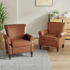 Fauteuil d'appoint en similicuir avec clous décoratifs