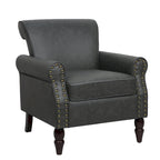 Fauteuil d'appoint en similicuir avec clous décoratifs