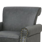Fauteuil d'appoint en similicuir avec clous décoratifs
