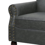 Fauteuil d'appoint en similicuir avec clous décoratifs