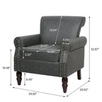 Fauteuil d'appoint en similicuir avec clous décoratifs