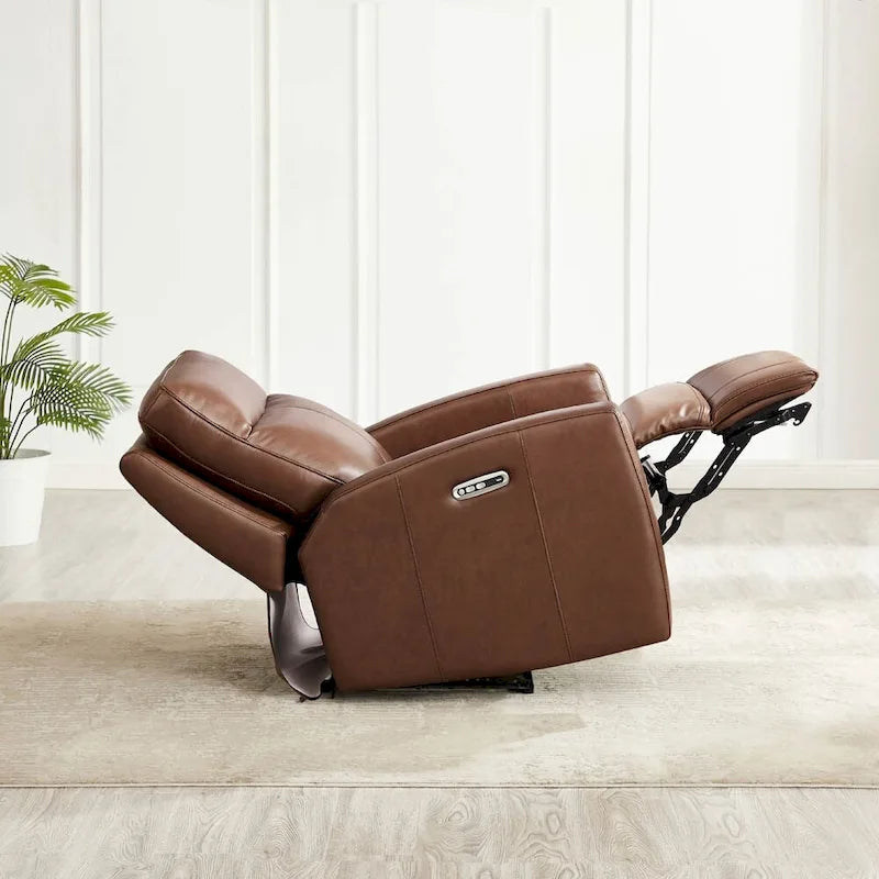 Causeuse inclinable électrique avec appuie-tête Hydeline Vienna Zero Gravity en cuir pleine fleur avec console
