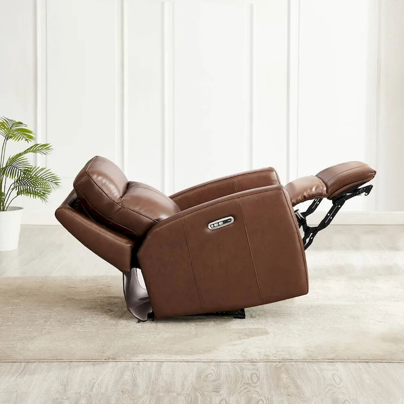 Causeuse inclinable électrique avec appuie-tête Hydeline Vienna Zero Gravity en cuir pleine fleur avec console