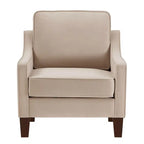 Fauteuil, canapé simple de salon avec pieds en bois, fauteuil d'appoint en velours rembourré