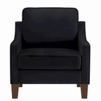 Fauteuil, canapé simple de salon avec pieds en bois, fauteuil d'appoint en velours rembourré