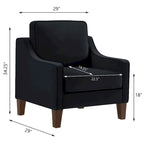 Fauteuil, canapé simple de salon avec pieds en bois, fauteuil d'appoint en velours rembourré