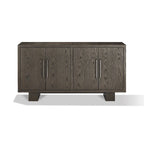 Bahut de 68 pouces Mod, bois d'hévéa, détails grain, gris cendré