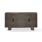Bahut de 68 pouces Mod, bois d'hévéa, détails grain, gris cendré