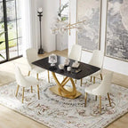 63 Table à manger, table à manger moderne pour 6 personnes