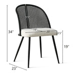 Chaise de salle à manger haute en rotin bouclé
