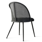 Chaise de salle à manger haute en rotin bouclé