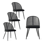 Chaise de salle à manger haute en rotin bouclé