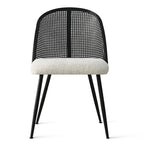 Chaise de salle à manger haute en rotin bouclé