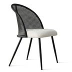 Chaise de salle à manger haute en rotin bouclé