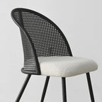 Chaise de salle à manger haute en rotin bouclé