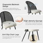 Chaise de salle à manger haute en rotin bouclé