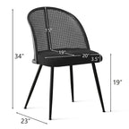 Chaise de salle à manger haute en rotin bouclé